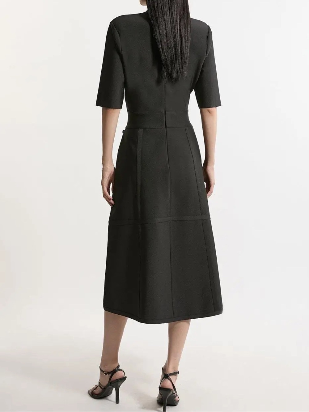 Karen Millen Figure Form Bandage Asymmetric Knit Midi Dress - Picture 2 of 11